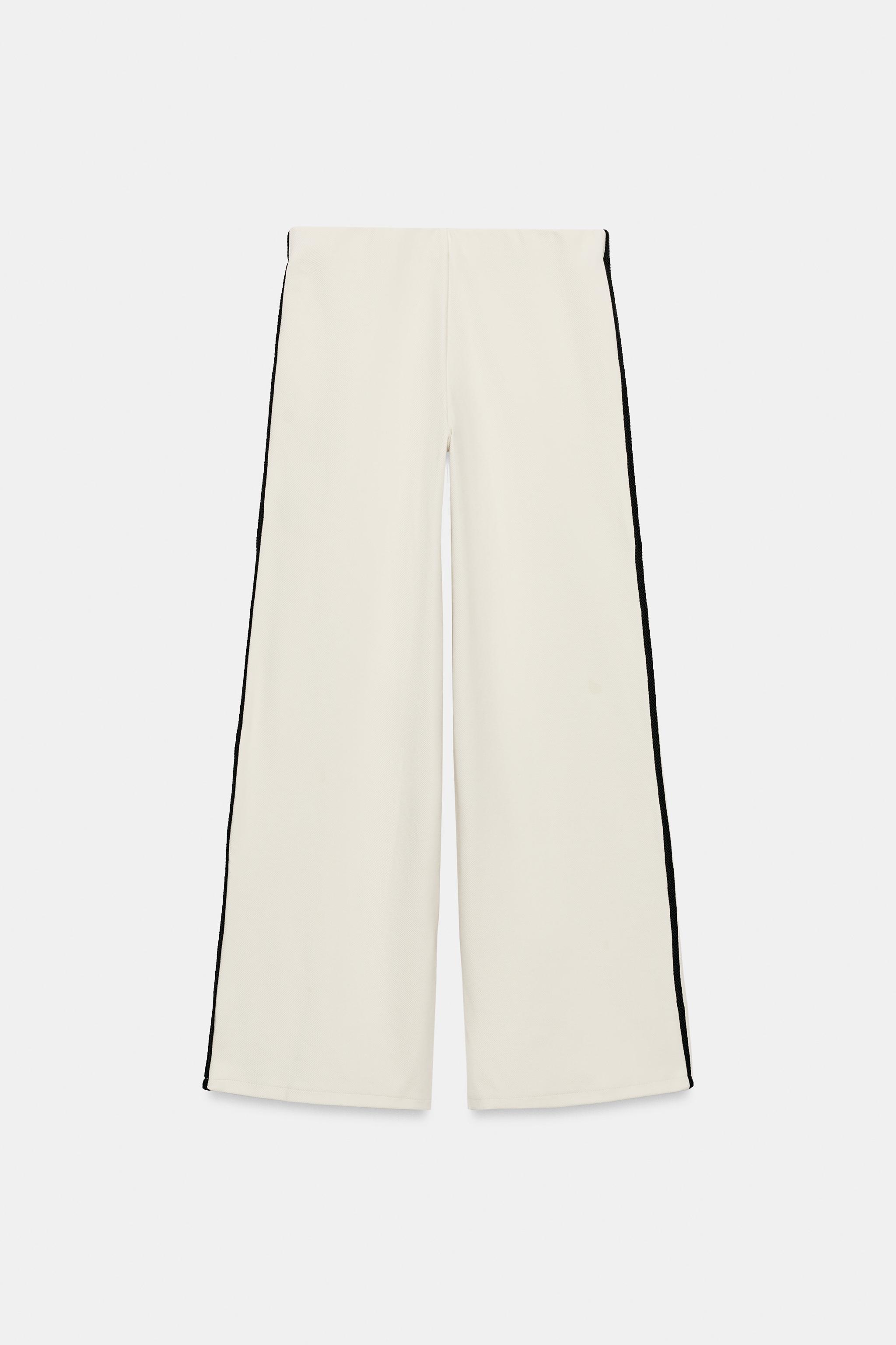 PIPED WIDE LEG PANTS