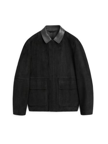 Zara Jacket with suede pockets detail - Black