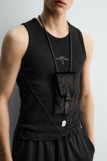 SAC BANDOULIÈRE DÉTAIL EFFET FOURRURE X SR_A - Noir de Zara - Image 2