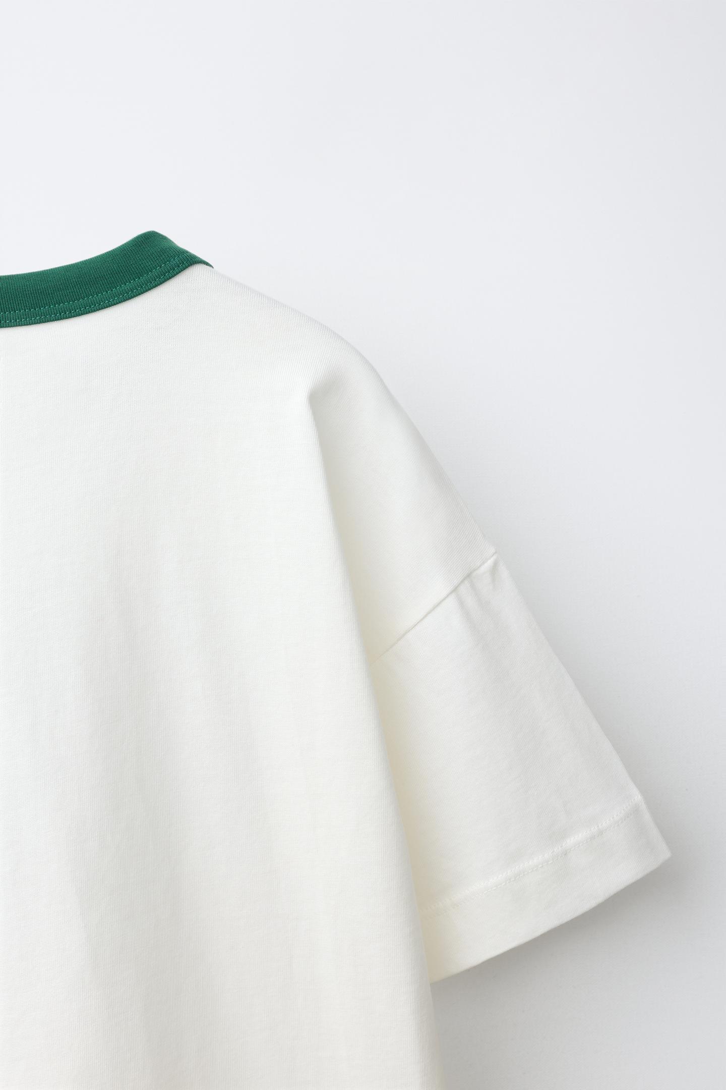 Детская футболка Zara Contrast Print, цвет: Белый — фото 6