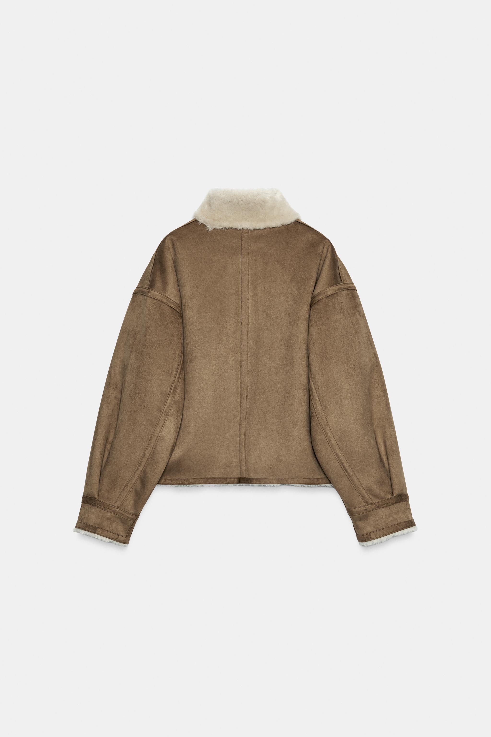 BLOUSON DOUBLE FACE À COL MONTANT