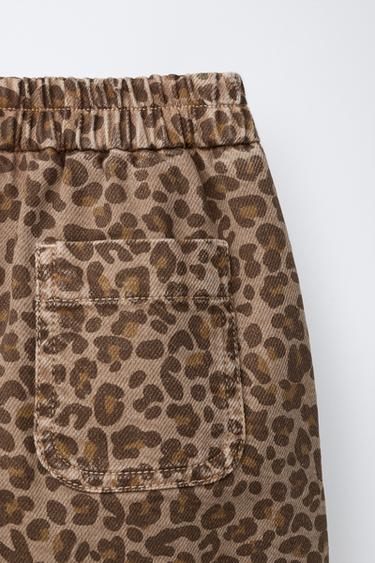 ANIMAL PRINT BAGGY TROUSERS - Brown by Zara - Image 3