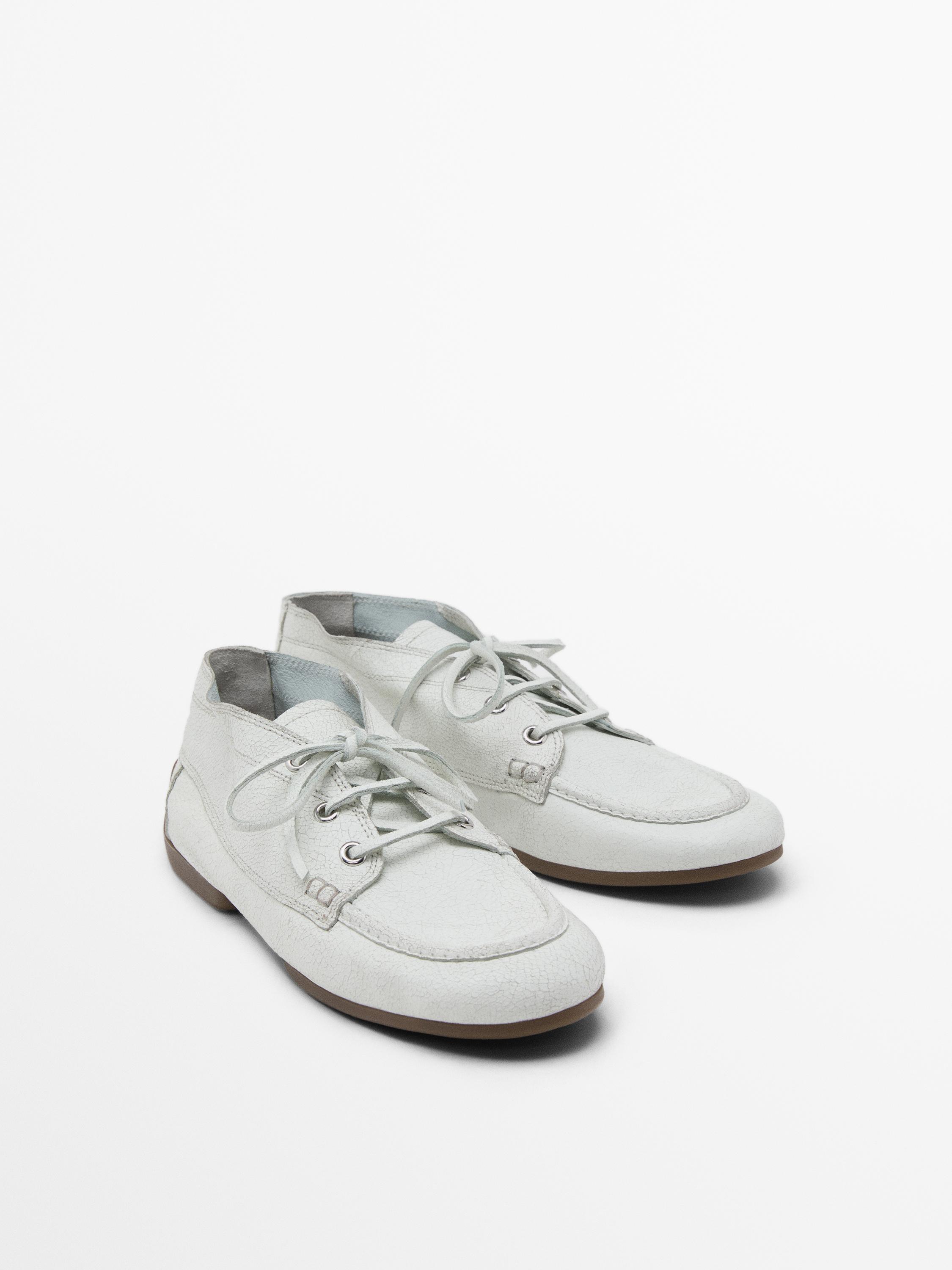 Zara Man Boat Deck Lace Slip On Shoes Navy Size 43 | eBay