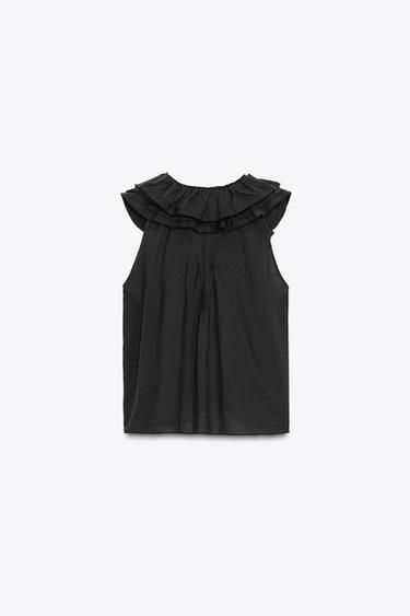 TOP À VOLANTS ZW COLLECTION - Noir de Zara - Image 8