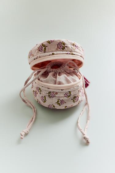 Zara BOHO PRINT JEWELRY TOILETRY BAG - Pink