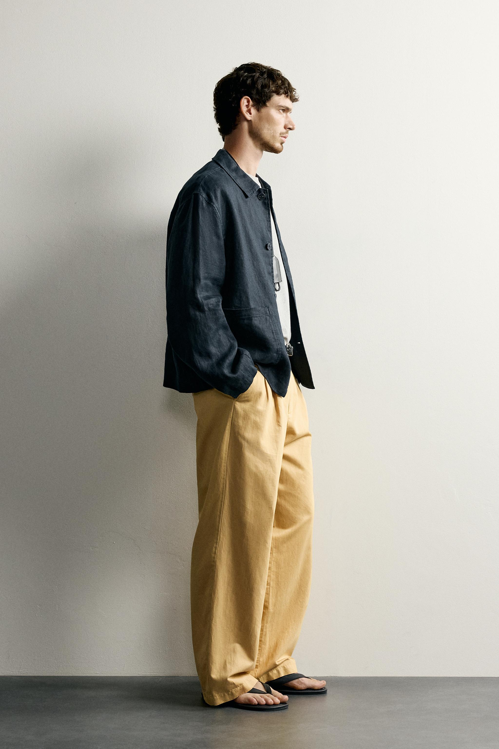100% LINEN REGULAR FIT OVERSHIRT