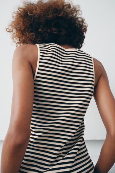 TOP À RAYURES SANS MANCHES - rayures de Zara - Image 2