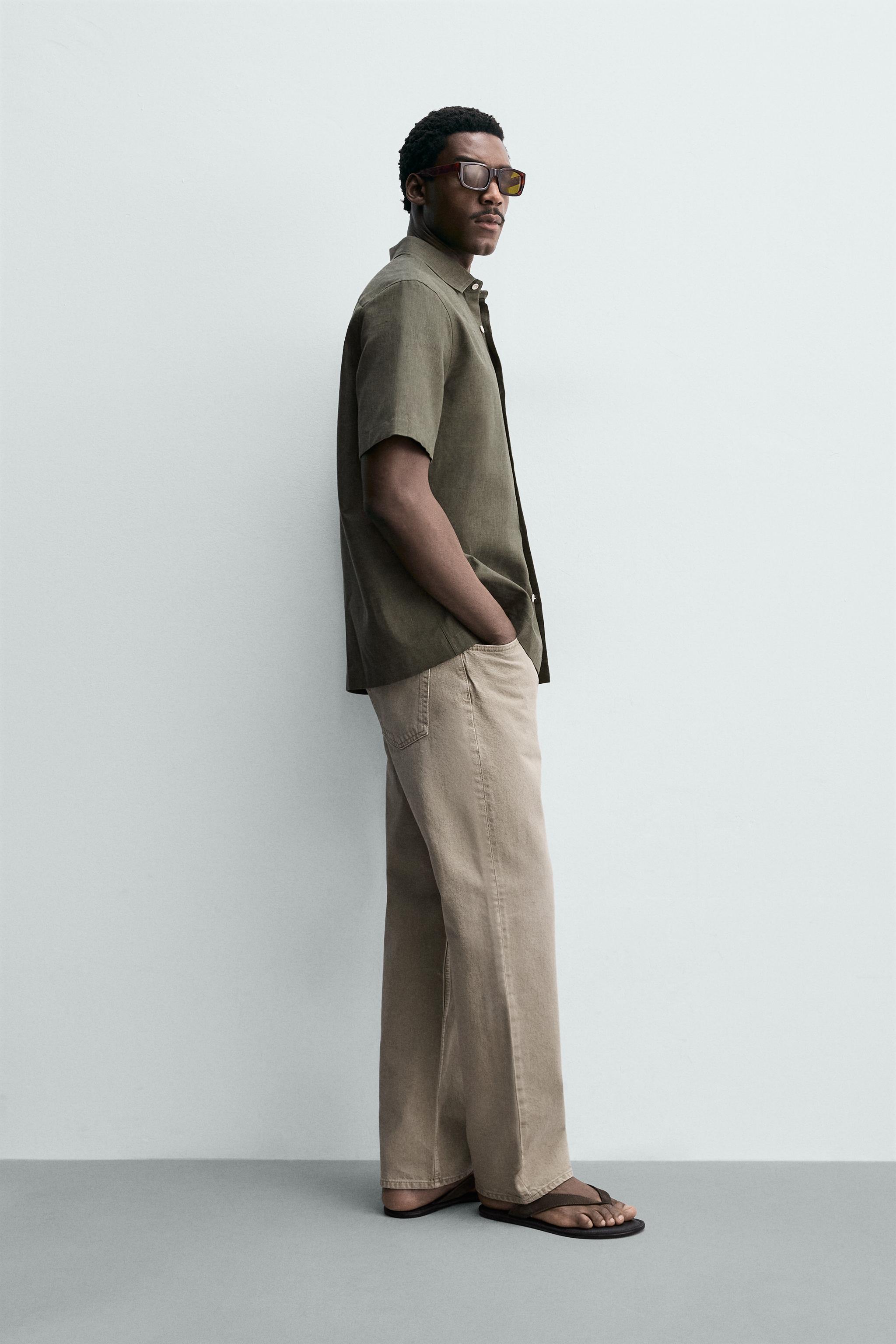 REGULAR FIT LINEN-COTTON SHIRT