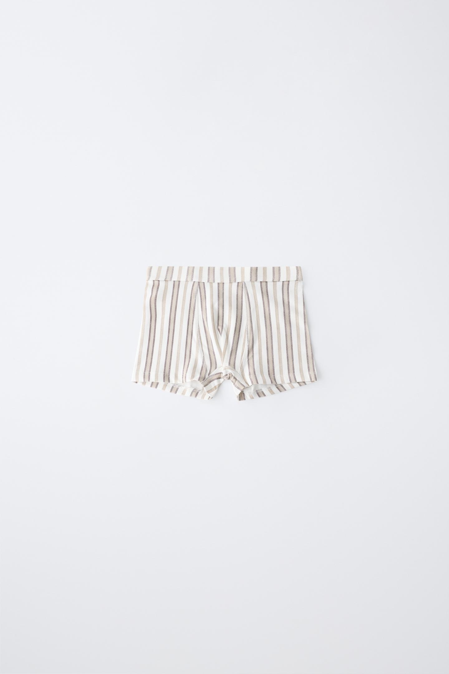 Трусы-боксеры для детей, в полоску, 5 шт. — Zara, цвет: Коричневый / Серо-коричневый — фото 2