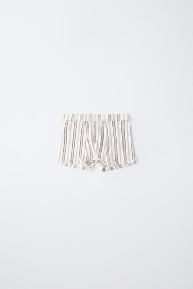 AGES 6-14 / 5-PACK STRIPED AND SOLID BOXER BRIEFS — Brown / Taupe 2