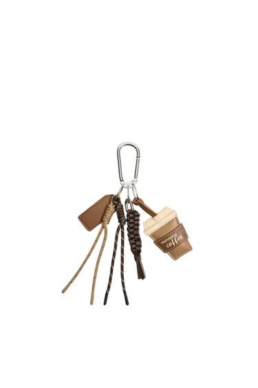 PORTE-CLÉS MULTICHARMS - Marron de Zara