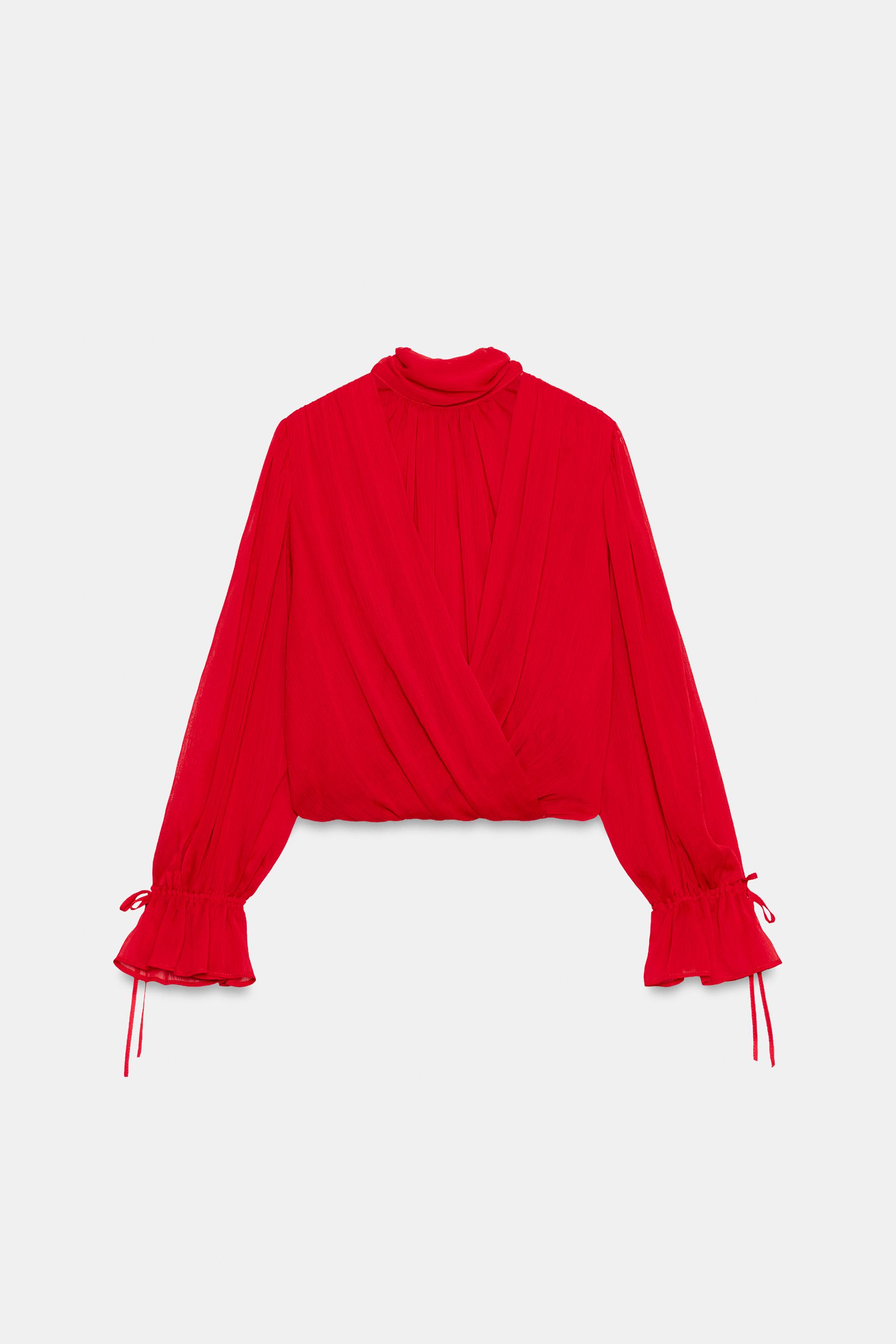 Zara SIRTI BAĞCIKLI DRAPE TOP görsel 6