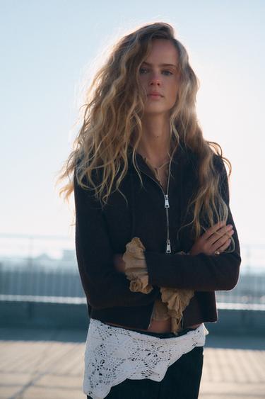 PLAIN STITCH HOODIE - Dark brown by Zara