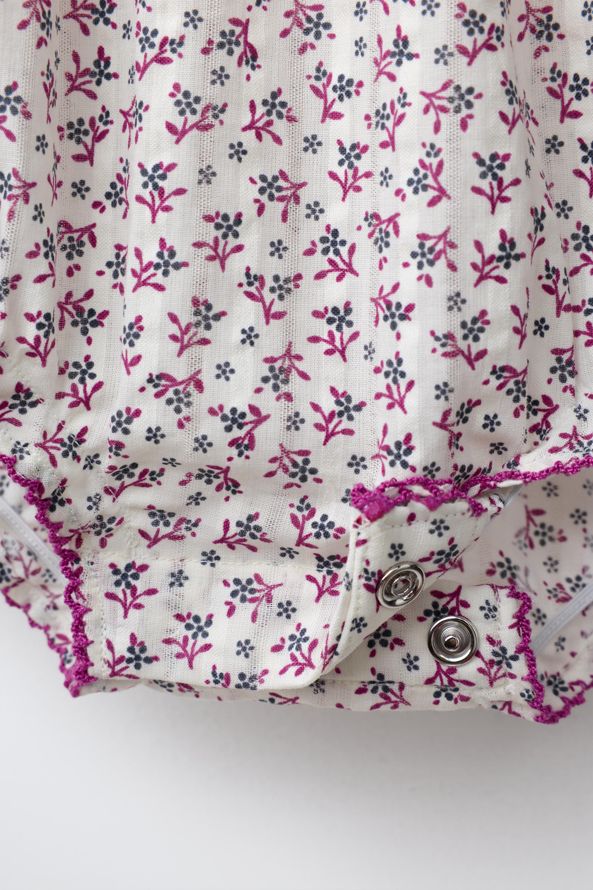 Детские комбинезоны Zara FLORAL PRINT ROMPER — фото 3