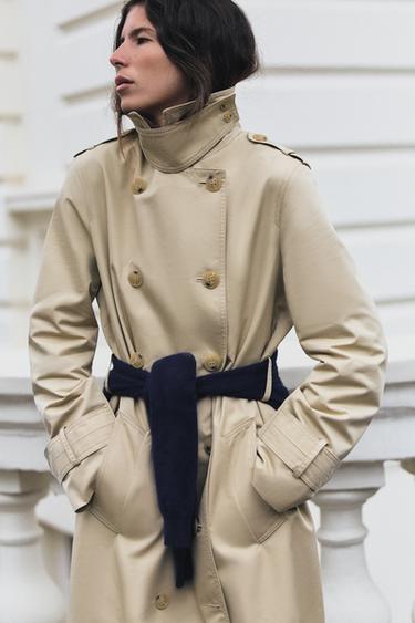 ZW COLLECTION WATER-REPELLENT BELTED TRENCH COAT — Light camel 2