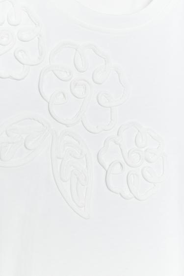 FRONT FLOWER T-SHIRT - White by Zara - Image 6