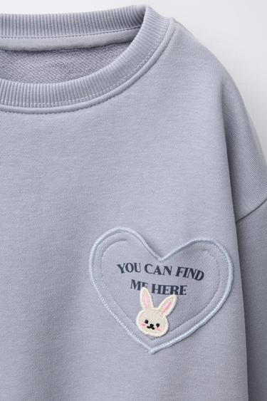 SWEAT POCHE CŒUR - Bleu de Zara - Image 2
