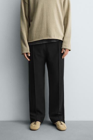 FLOWING TROUSERS WITH ZIPS - Black by Zara