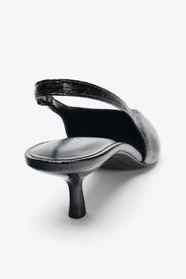 CHAUSSURES OUVERTES À L'ARRIÈRE À TALONS - Noir de Zara - Image 7