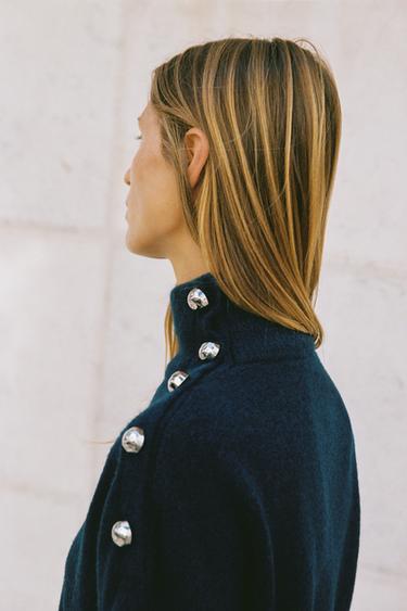 SOFT KNIT SWEATER WITH BUTTONS - Blue by Zara - Image 2