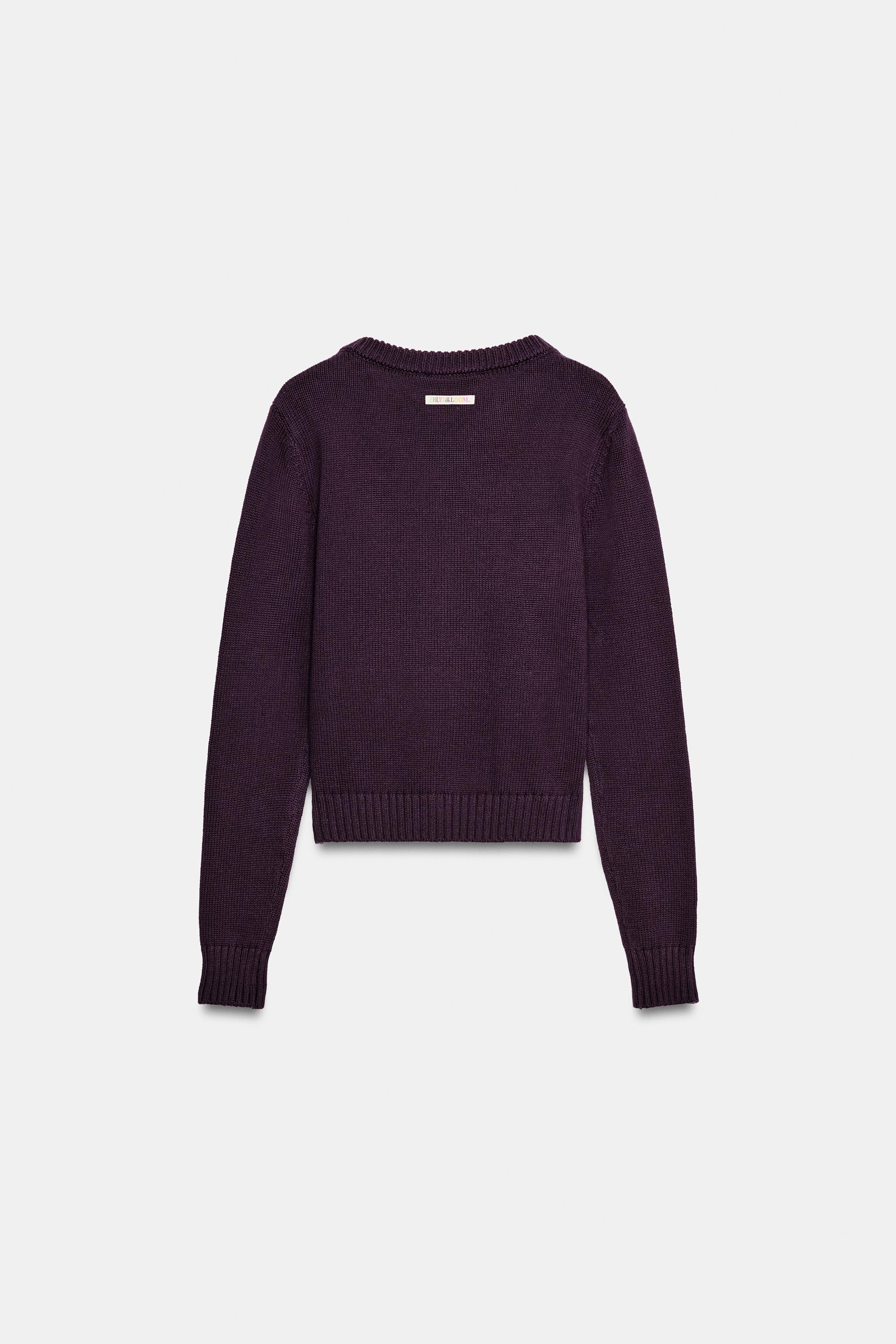 Zara FRUIT OF THE LOOM™ V YAKA TRİKO KAZAK görsel 4