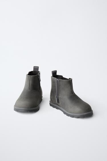 BAREFOOT LEATHER BOOTS - Anthracite grey by Zara - Image 5