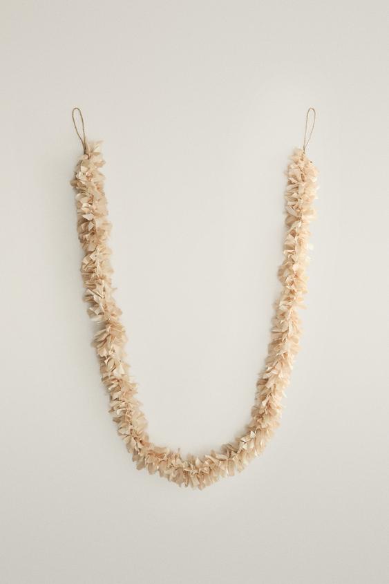 Zara FRAYED CHIFFON CHRISTMAS GARLAND - Golden - Image 0