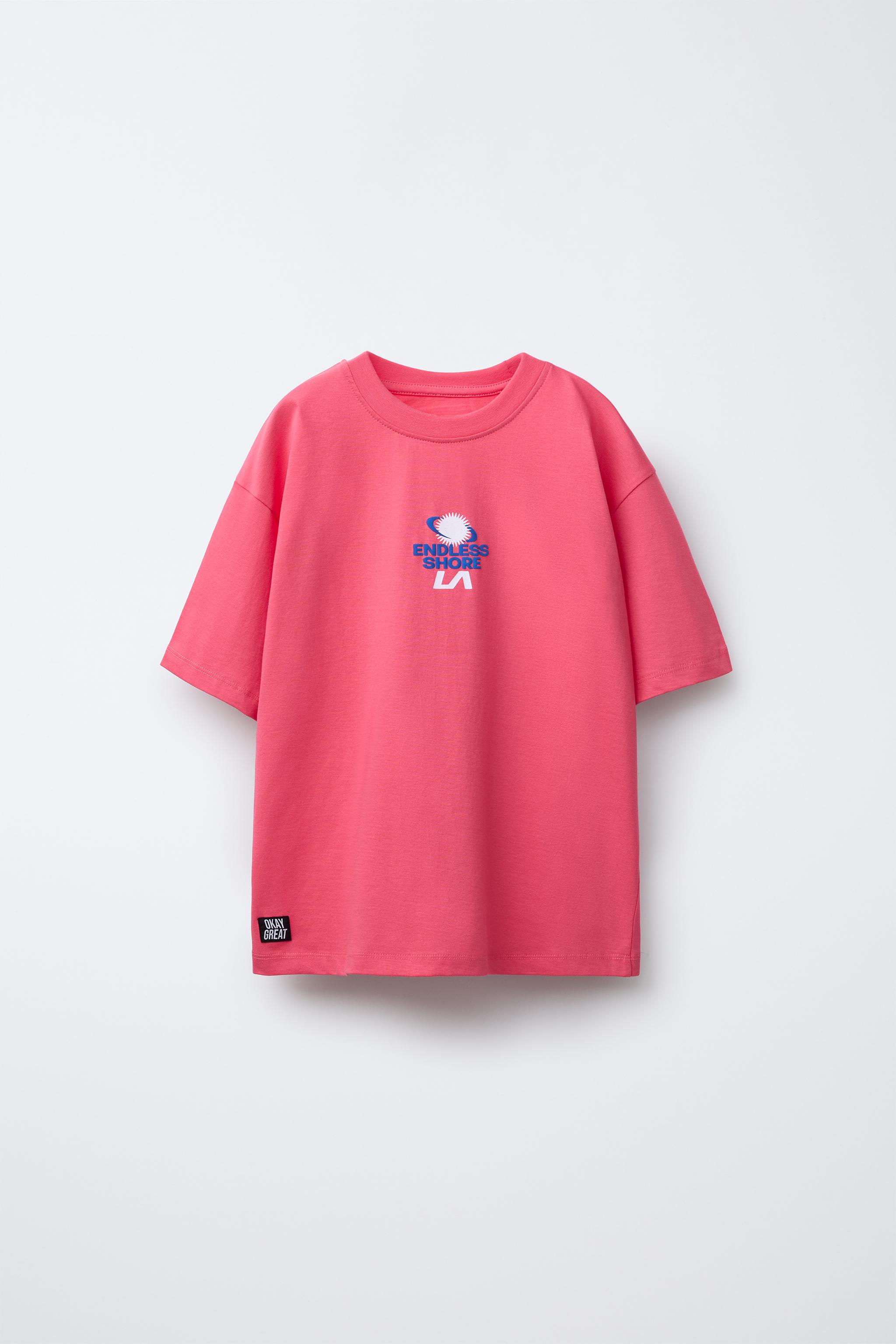 ZARA【NEW】TOWELLING PATCH T-SHIRT Zara T-shirt with Embroidered Patch — UFO No More
