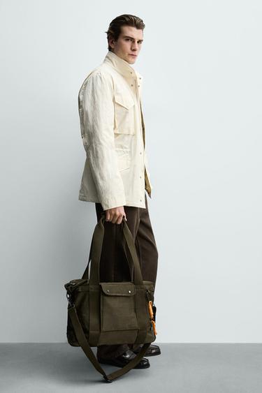 Zara NAILONIST KANDEKOTT - Khakiroheline - Pilt 0