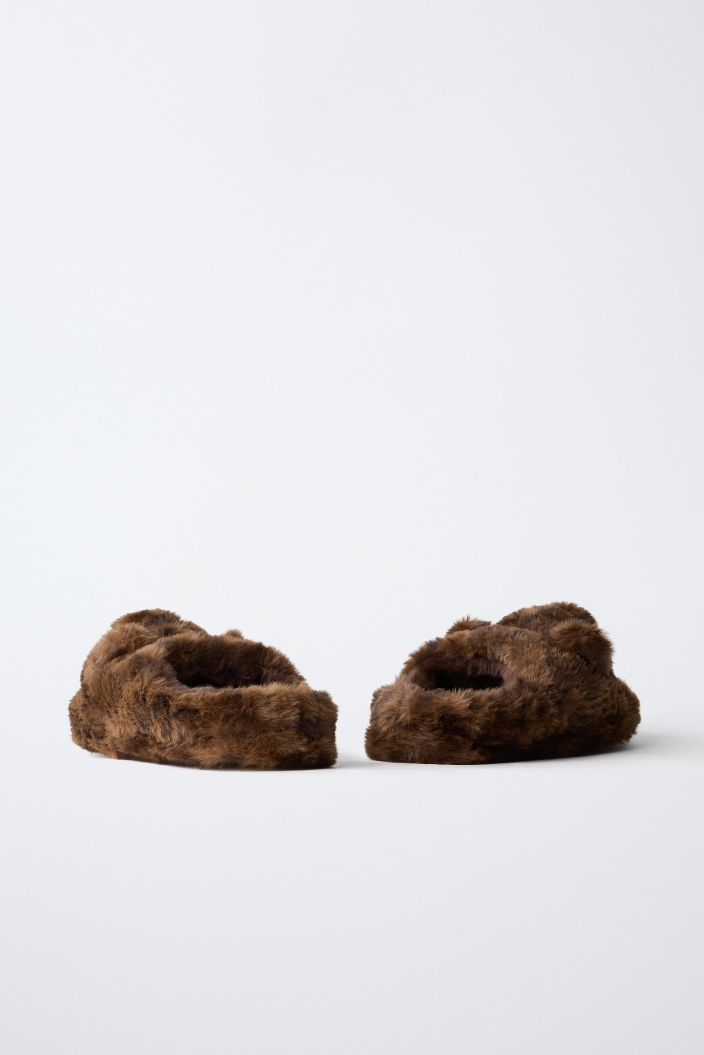 Детские тапочки Zara Bear Slippers, цвет: Коричневый — фото 5