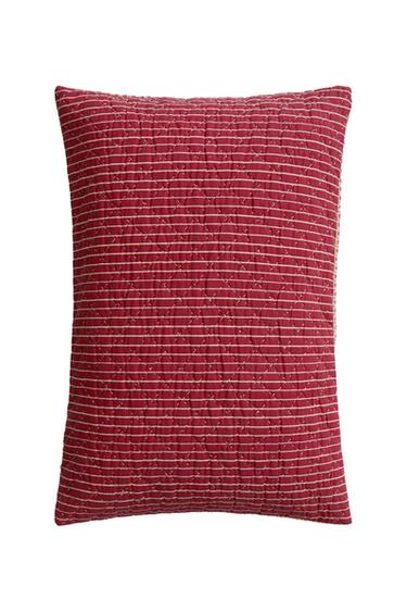 HOUSSE DE COUSSIN FLEURS ET RAYURES | KATHARINE POLE - Écru / Rouge de Zara