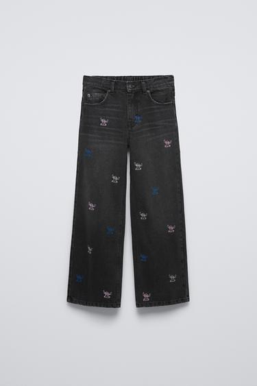 Zara WIDE LEG LILO & STITCH © DISNEY JEANS - Black - Image 0
