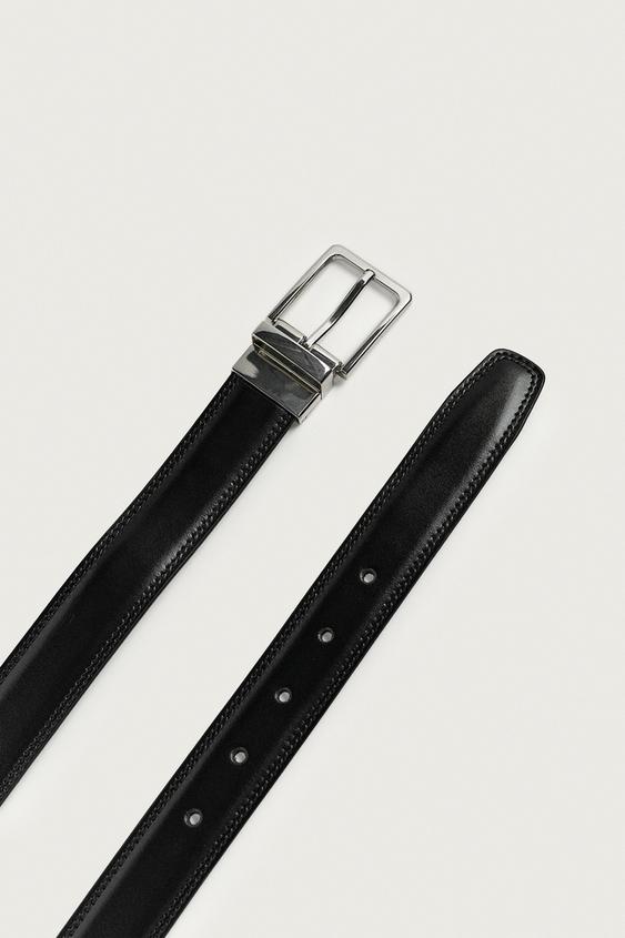 REVERSIBLE LEATHER BELT - Black | ZARA United States display picture 1