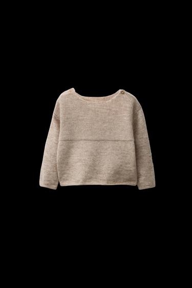 Zara WOOL AND CASHMERE BLEND SWEATER - Tan marl - Image 0