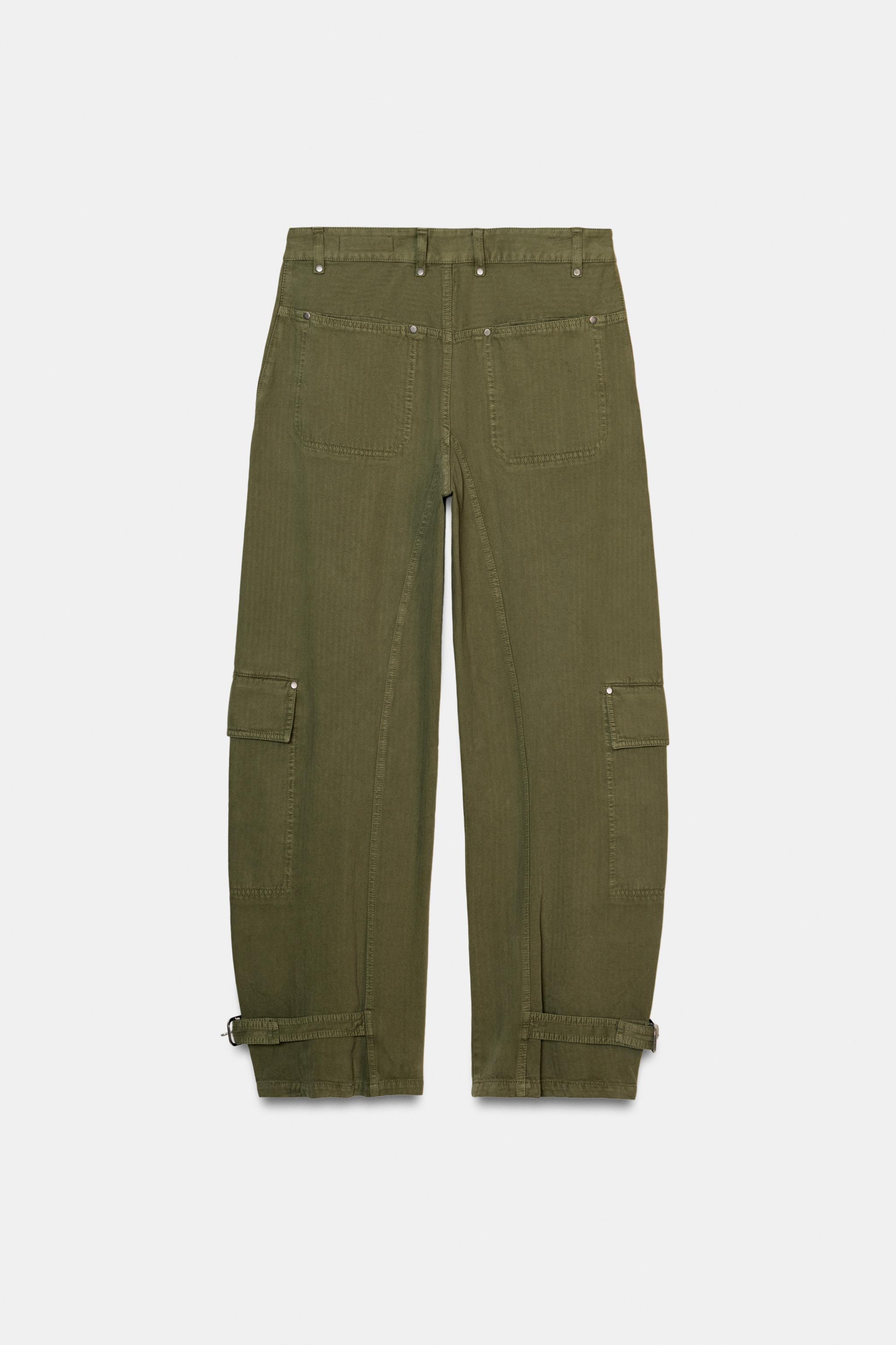 ZW COLLECTION BARREL CARGO PANTS - Khaki | ZARA United States