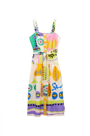 PRINTED MIDI DRESS