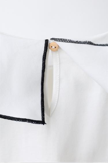 T-SHIRT FOULARD AVEC NŒUD - Blanc de Zara - Image 3