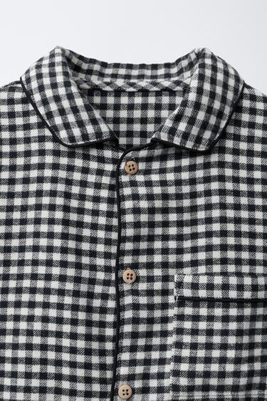 AGES 3-6 / GINGHAM PYJAMAS - Black / Ecru by Zara - Image 5
