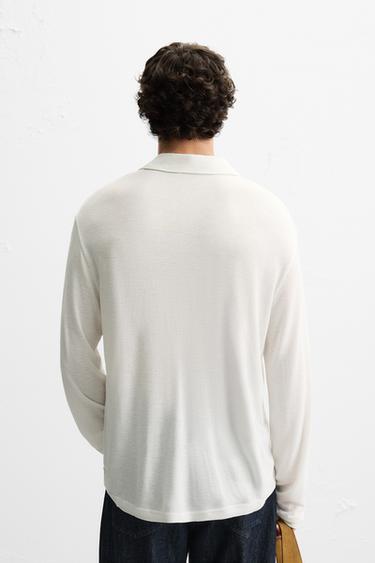 POLO VISCOSE - LIN - Blanc cassé de Zara - Image 2