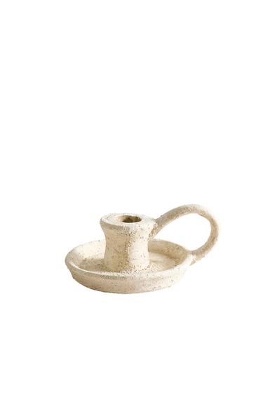CLAY CANDLESTICK - White by Zara