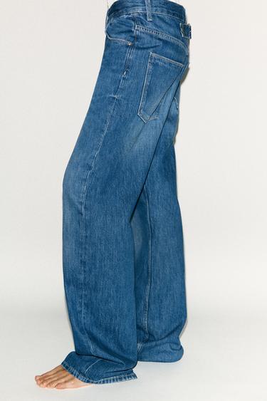 JEAN TRF BAGGY DROIT TAILLE NORMALE - Bleu marine de Zara - Image 4