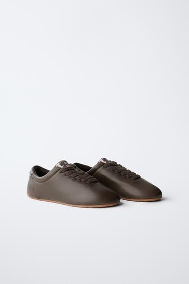 CHAMPION ® X ZARA LEATHER DERBY SHOES - Brown by Zara - Image 1