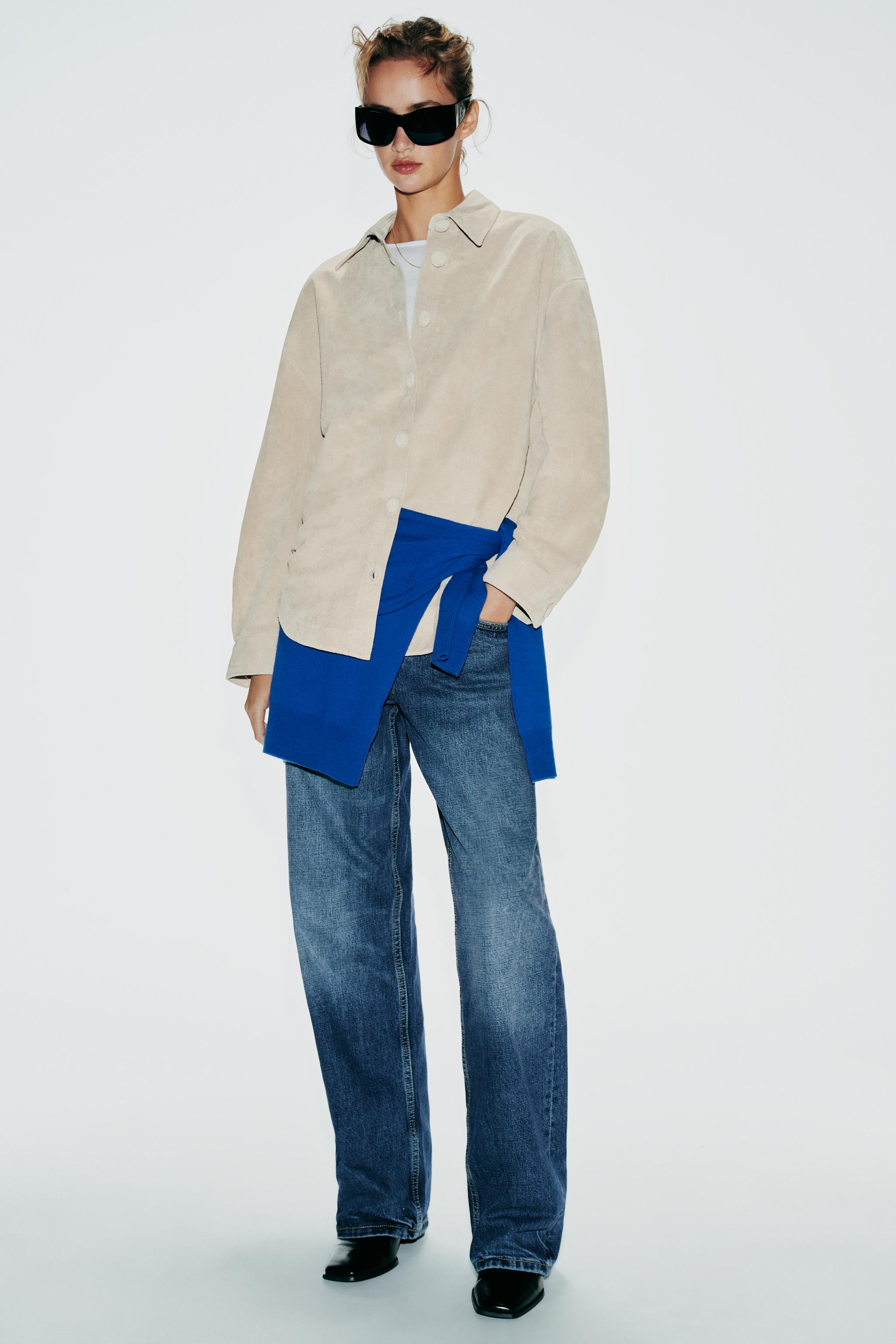 100% Leather Shirt With Covered Buttons by Zara