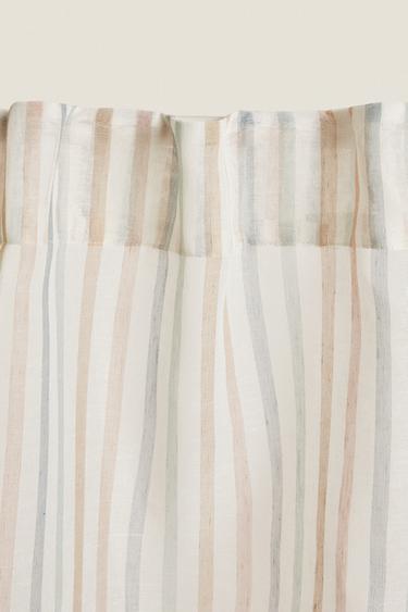 LOW OPACITY MULTICOLOURED STRIPED CURTAIN - Multicoloured by Zara - Image 1