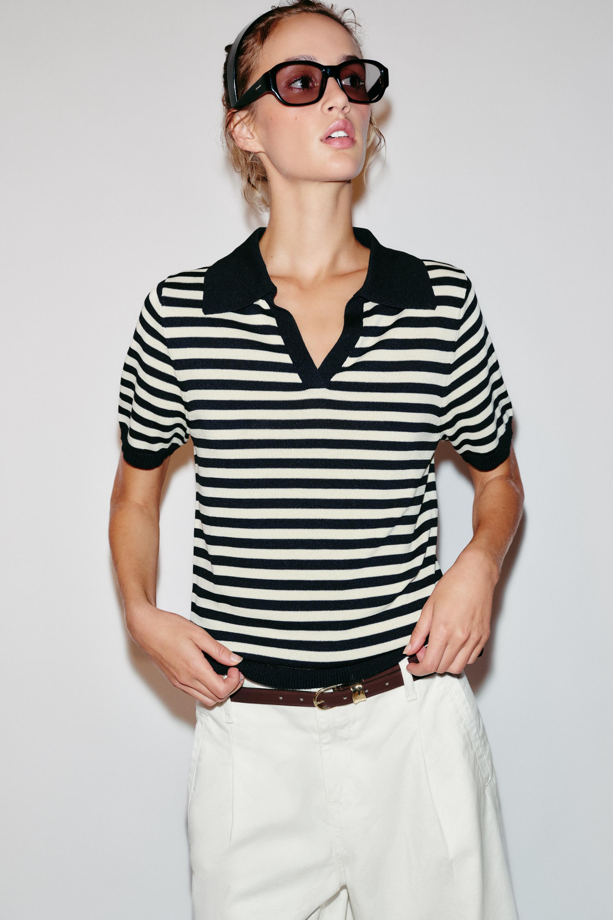 STRIPED SHORT SLEEVE KNIT POLO