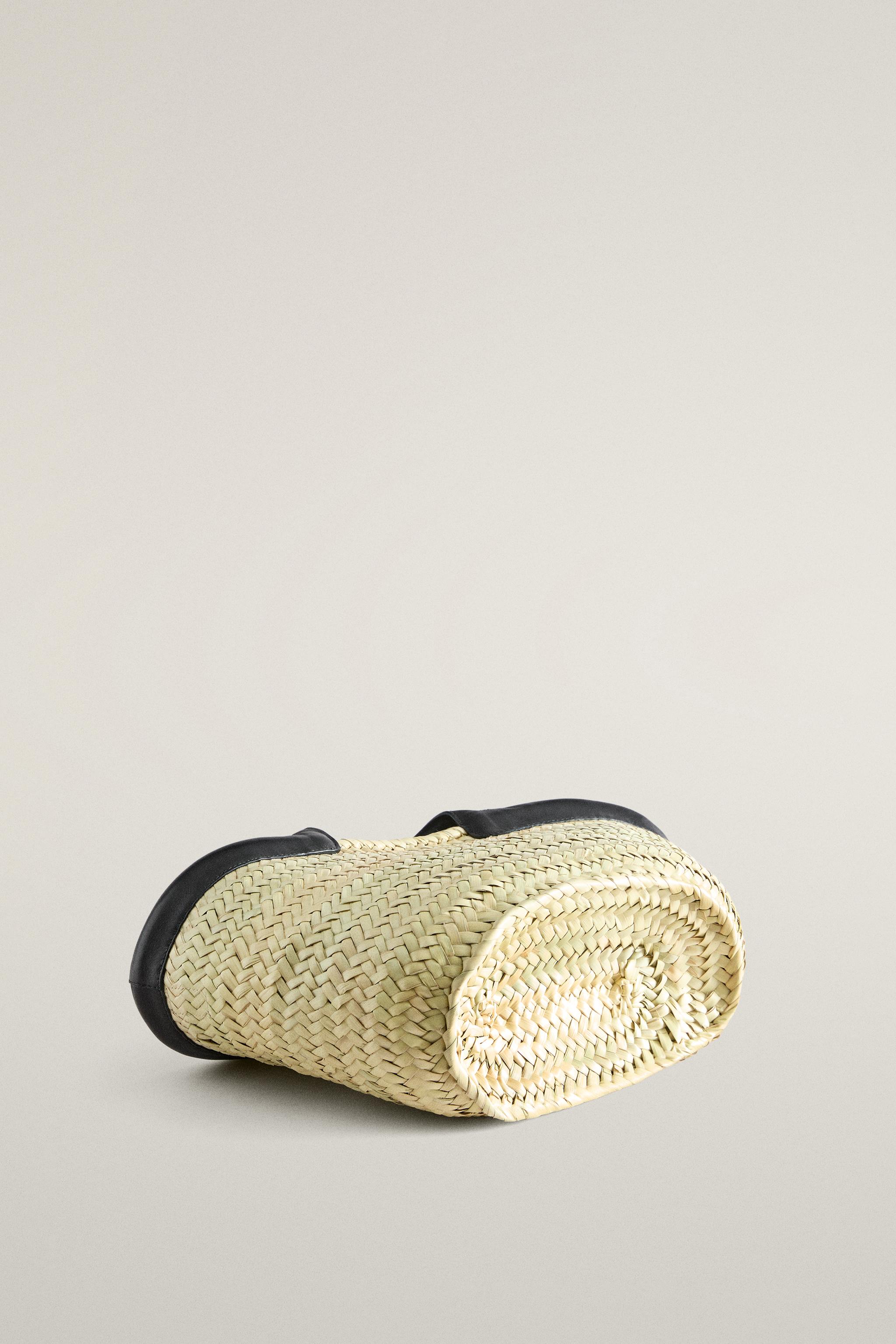 MINI PALM BAG WITH LEATHER, SUEDE & STEM