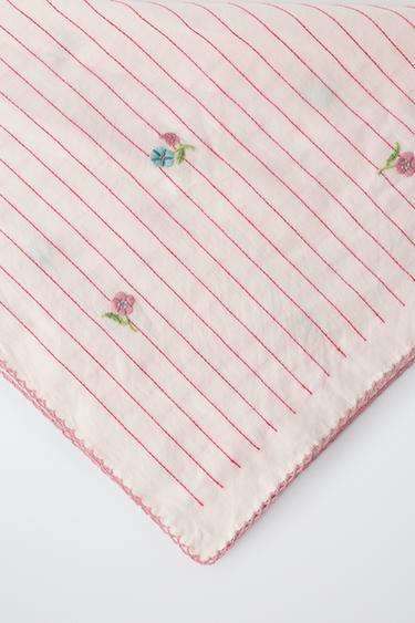 BANDANA RAYURES ET FLEURS BRODÉES - Rose de Zara - Image 2