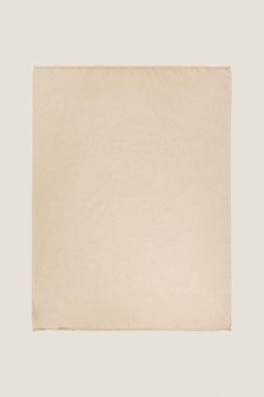 PLAIN MULTIPURPOSE THROW - Light beige by Zara - Image 0