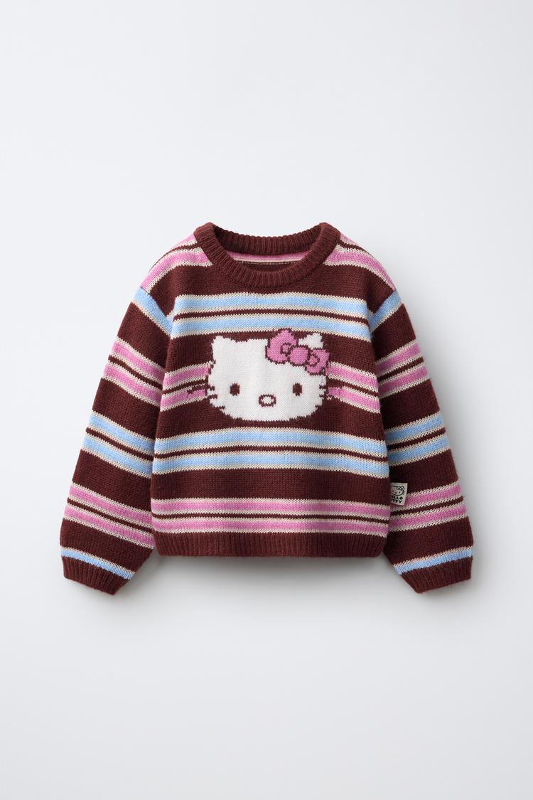 HELLO KITTY © SANRIO STRIPED KNIT JUMPER — Multicolored