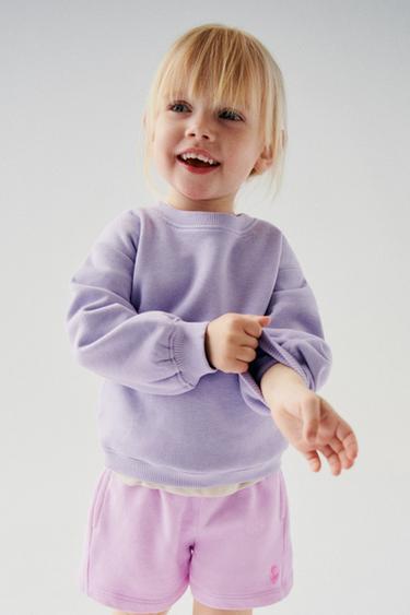 PLAIN BERMUDA SHORTS WITH EMBROIDERY - Mauve by Zara